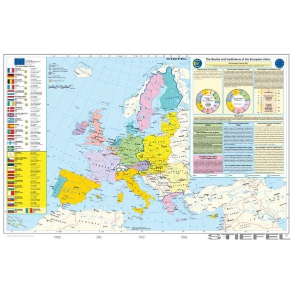 Az Európai Unió (angol nyelvű) falitérkép