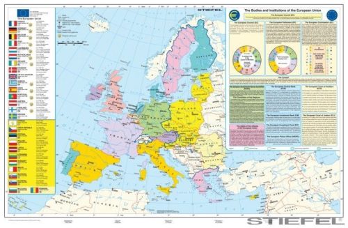 Az Európai Unió (angol nyelvű) falitérkép