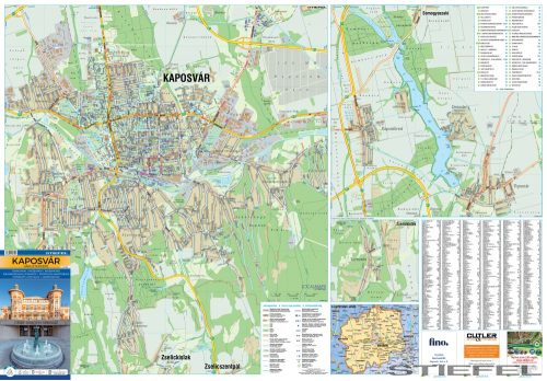 Kaposvár város térképe, falitérkép