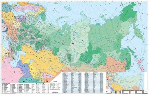 Oroszország és Kelet-Európa irányítószámos falitérkép
