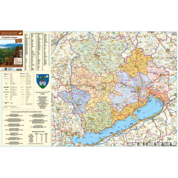 Veszprém megye falitérkép
