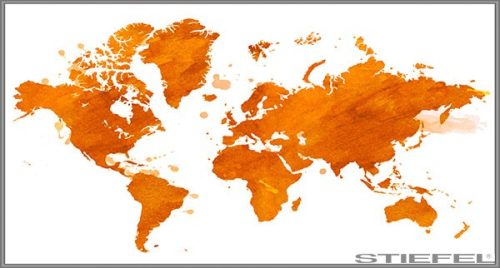 Föld fali dekortérkép narancssárga színben keretezett kivitelben 140x100
