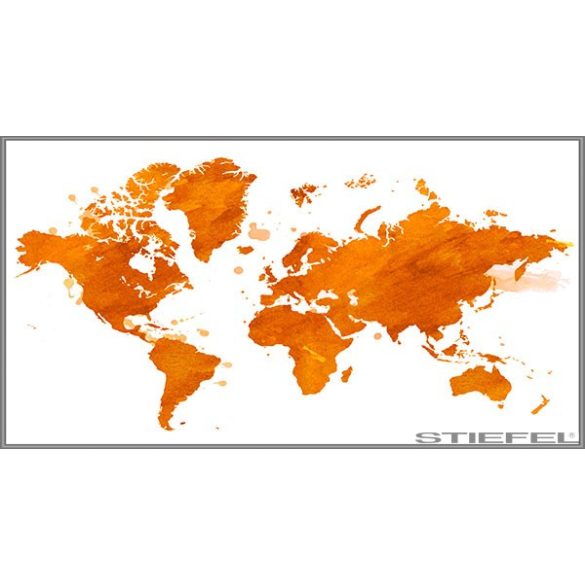 Föld fali dekortérkép narancssárga színben keretezett kivitelben 100x70