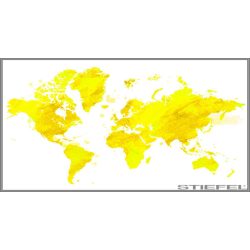   Föld fali dekortérkép citromsárga színben keretezett kivitelben 140x100