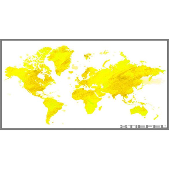 Föld fali dekortérkép citromsárga színben keretezett kivitelben 140x100