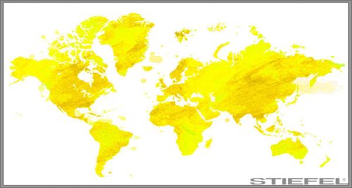 Föld fali dekortérkép citromsárga színben keretezett kivitelben 160x120