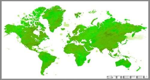 Föld fali dekortérkép zöld színben faléces kivitelben 140x100