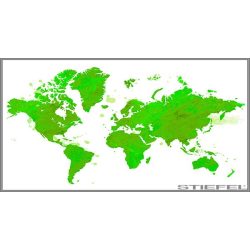   Föld fali dekortérkép zöld színben keretezett kivitelben 140x100