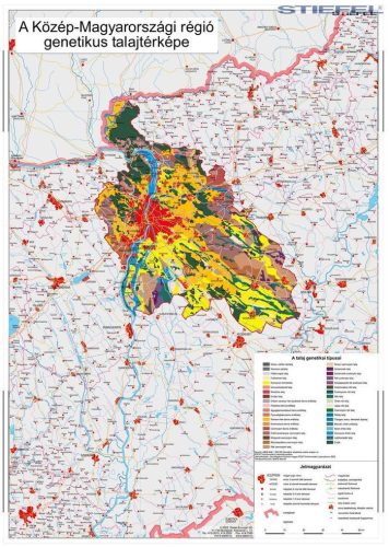 Közép-Magyarországi régió genetikus talajtani térképe, falitérkép