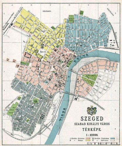 Szeged Szabad Királyi város térképe fakeretben