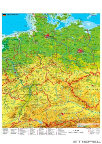 Németország turisztikai térkép (német nyelvű)