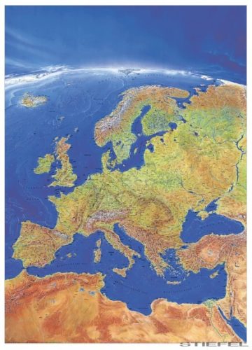 Európa panoráma térképe, falitérkép