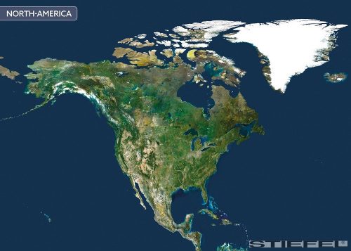 Észak-Amerika a világűrből falitérkép