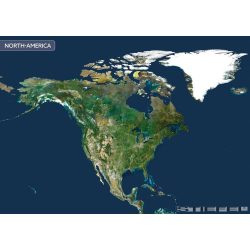 Észak-Amerika a világűrből falitérkép