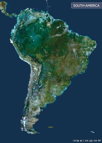 Dél-Amerika a világűrből falitérkép