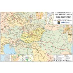 Közép-Európa vasúti térképe, falitérkép