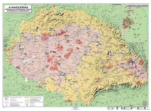 Magyar néprajzi térképe, falitérkép