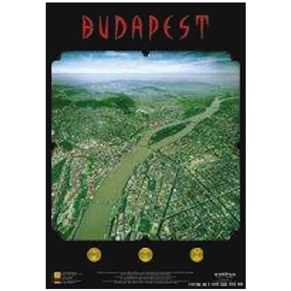 Budapest panoráma térképe, falitérkép