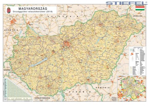 Magyarország országgyűlési választókerületei (2021) keretezett, tűzhető 