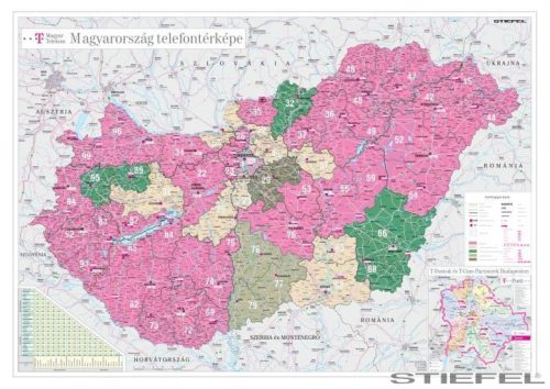 Magyarország telefon térképe, falitérkép