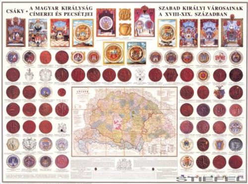 A Magyar Királyság szabad királyi városainak címerei és pecsétje, fóliázott-faléces