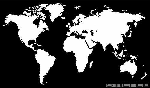 Fekete színű fali világtérképe, falitérkép