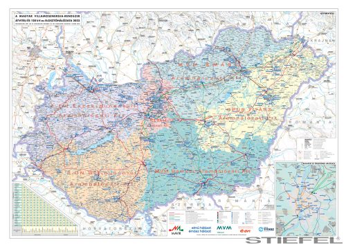 Magyarország villamoshálózati faléces térképe 