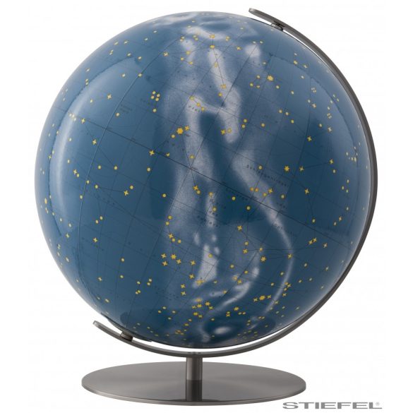 Csillaggömb COLUMBUS világítós, asztali, akril, DUO, rozsdamentes acél talppal és meridiánnal Ø 40  cm