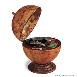   Földgömb barna asztali Plutone rulett készlettel (a gömb teteje oldalra nyitható) Ø 40  cm