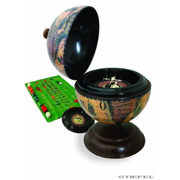Földgömb asztali antik stílus rulett készlettel Ø 22  cm