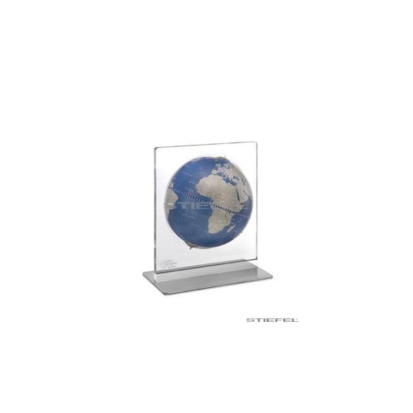 Földgömb asztali ARIA DESK kék metál gömb fém talp plexi váz Ø 22  cm