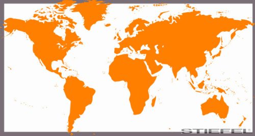 Narancs színű világtérképe, falitérkép